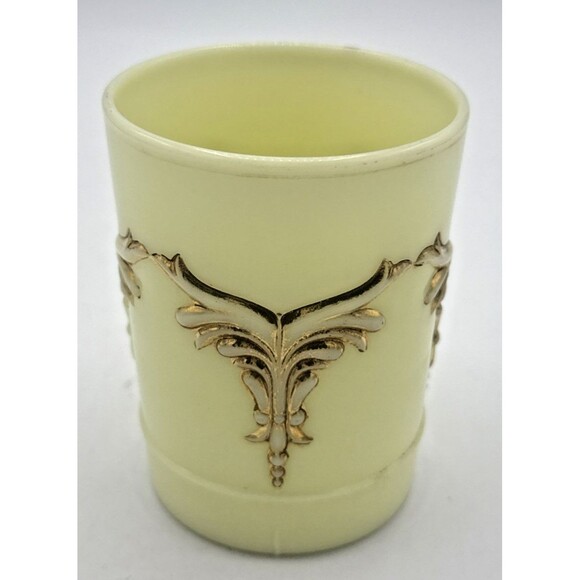 Vintage Glowing EAPG Heisey Tumbler Gold Winged Scrolls Custard Glass UG 8 Oz. - Picture 5 of 11